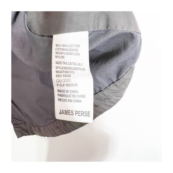 James Perse Utility Jacket Womens small Zip Up Light Weight Gray peppy comfort - Picture 5 of 7